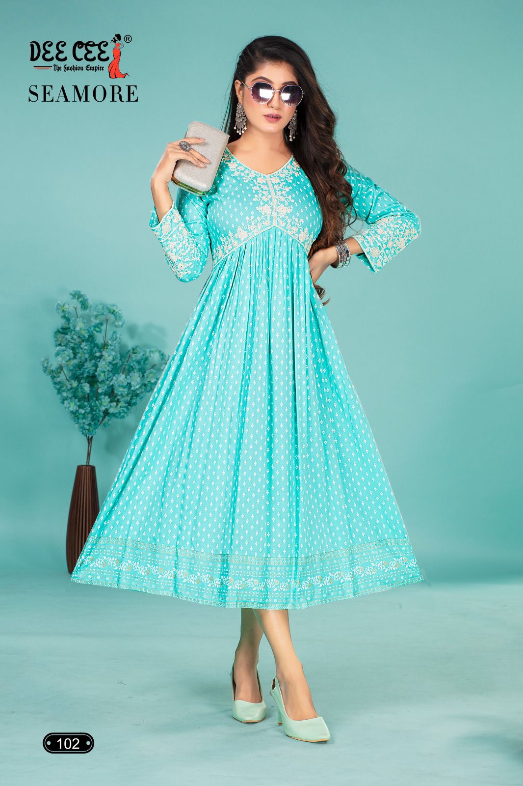 Seamore By Dee Cee Rayon Designer Aliya Cut Printed Kurti Wholesale Online
